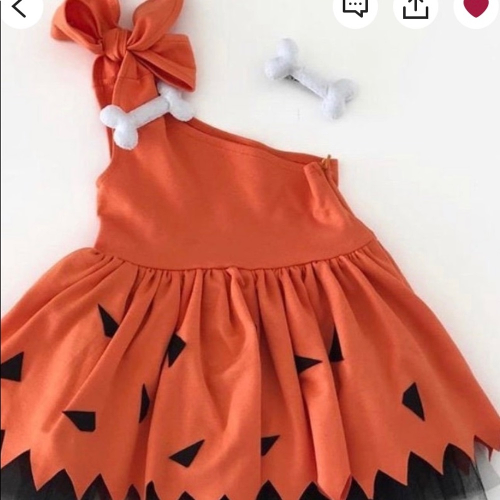Pebbles flinstone custom outfit.
